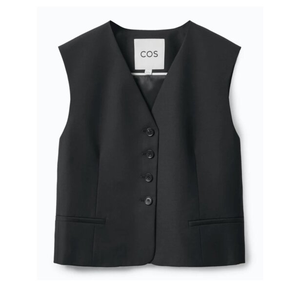 COS Cropped Single-Breasted Waistcoat sz 6 - Picture 1 of 10